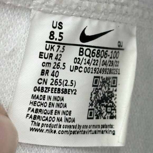 Nike Men's Blazer Mid '77 Vintage Hi Tops Sneakers Men’s 8.5 White Black Leather - Picture 12 of 13